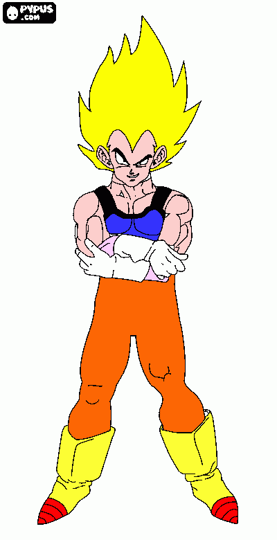 vegeta gey para colorear