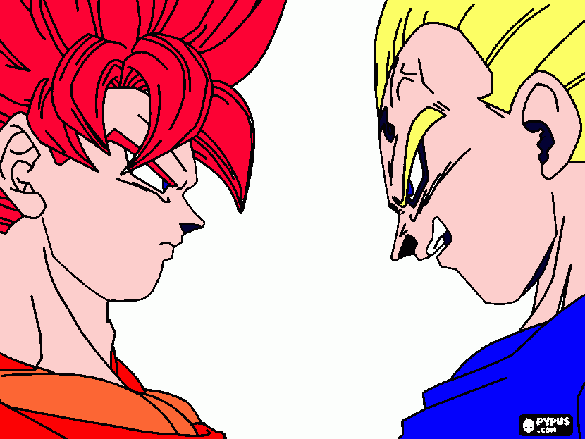 vegeta goku para colorear