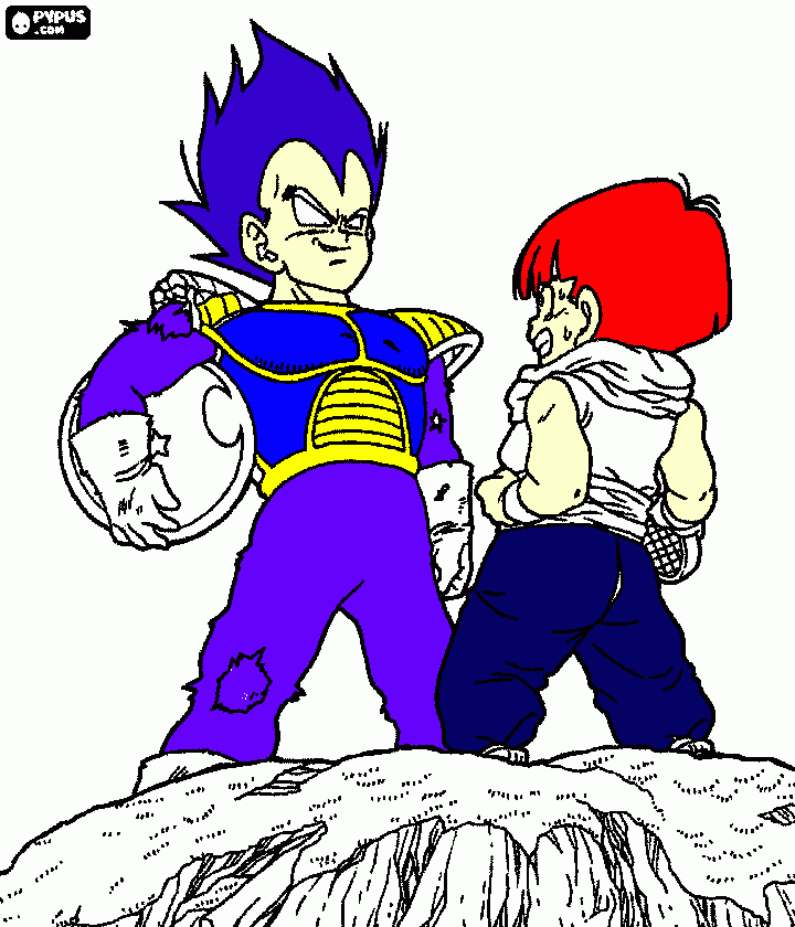 Vegeta Y Son Gohan Saga Saaiyan para colorear