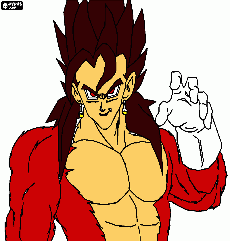 vegetto ssj4 el guerrero mas poderoso de dragon ball z para colorear