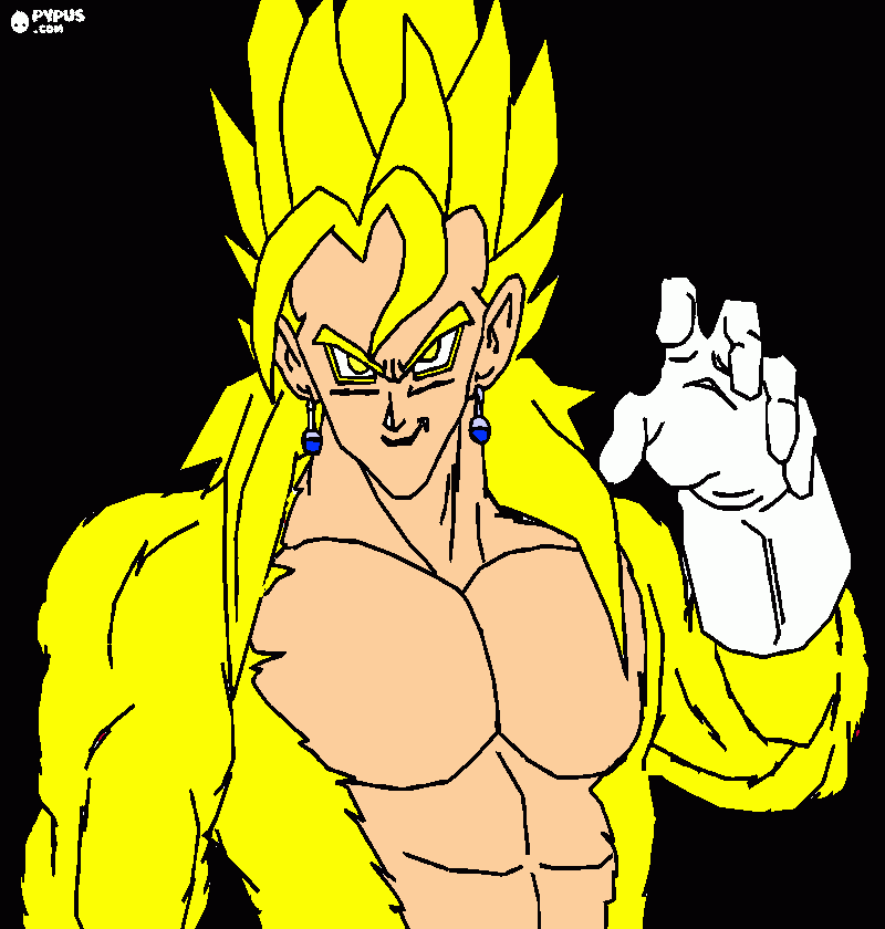 vegito ss4 dios dorado para colorear