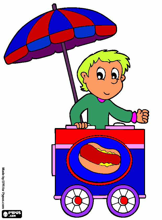 Vendedor de helados para colorear