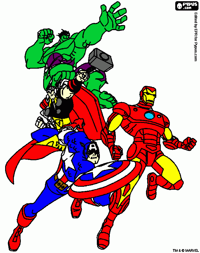 vengadores unidos para colorear