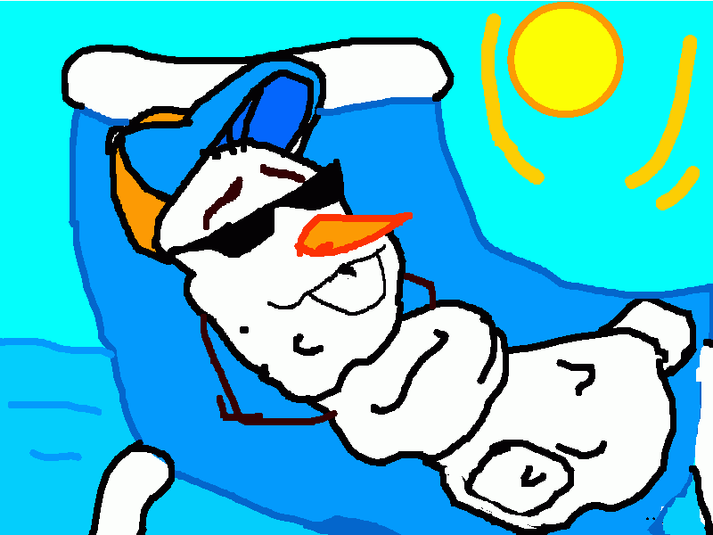 verano un muñeco de nieve para colorear