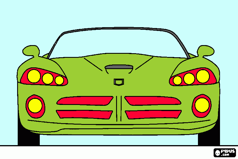 verde es un carro tiene rojo amarillo y azul para colorear