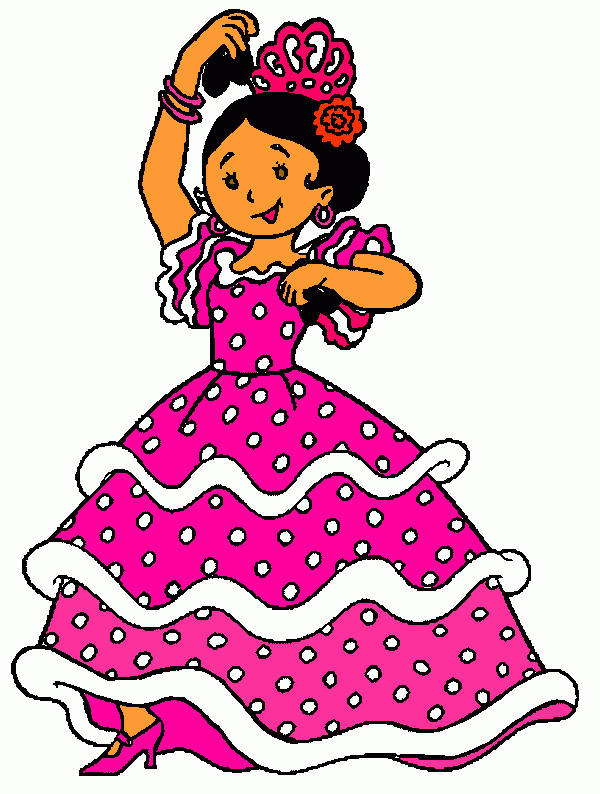 vestida de gitana para colorear
