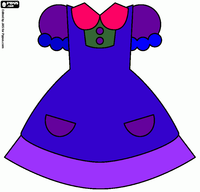 Vestido de Alicia para colorear