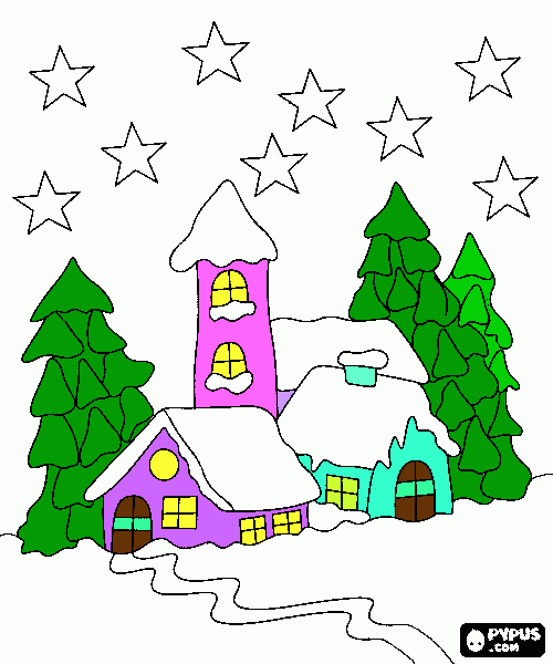 villa pastel para colorear