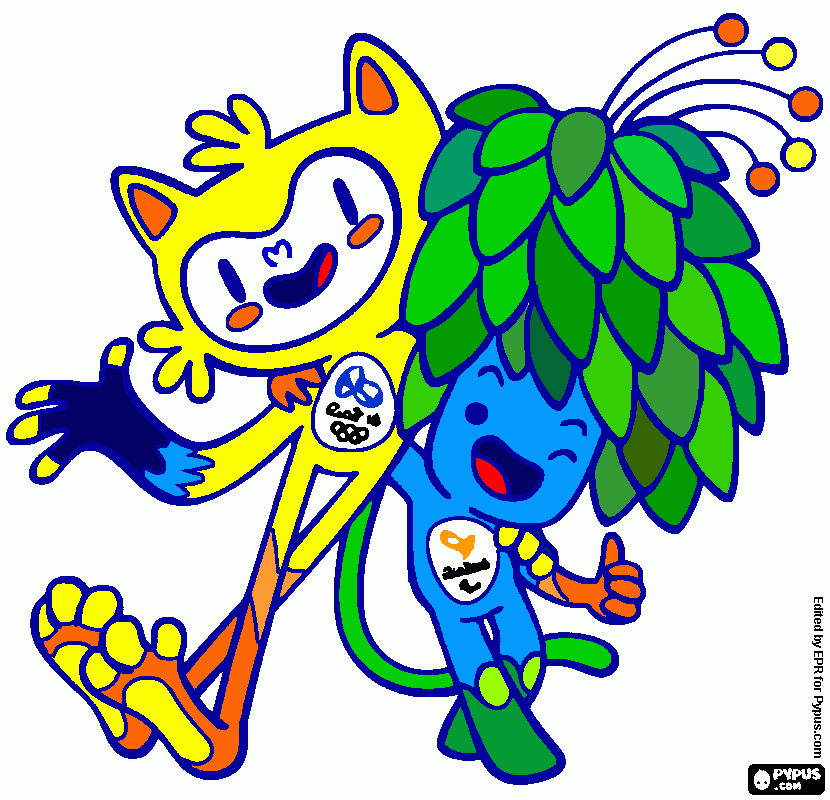 Vinicius y Tom de Rio 2016 para colorear