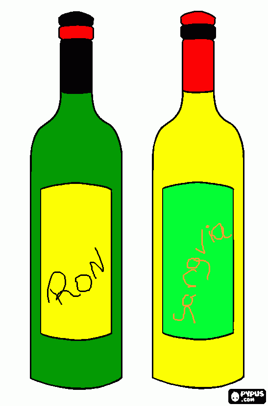 vino ron y sangria para colorear