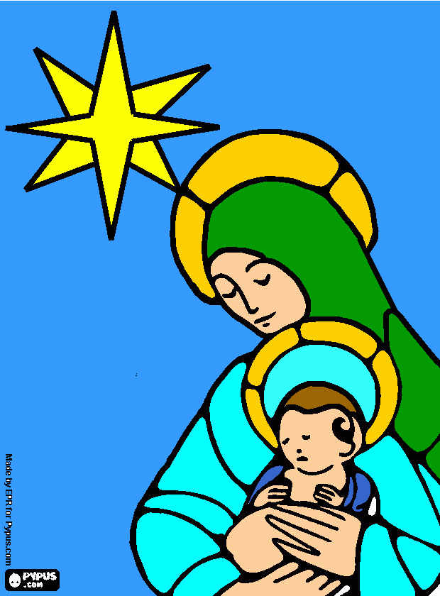 virgen maria deber  para colorear