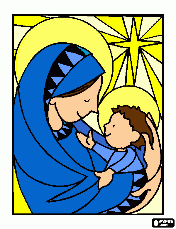 virgencita para colorear