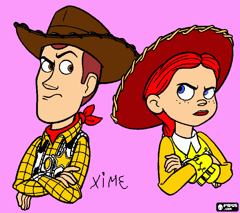 woody y yessy para colorear