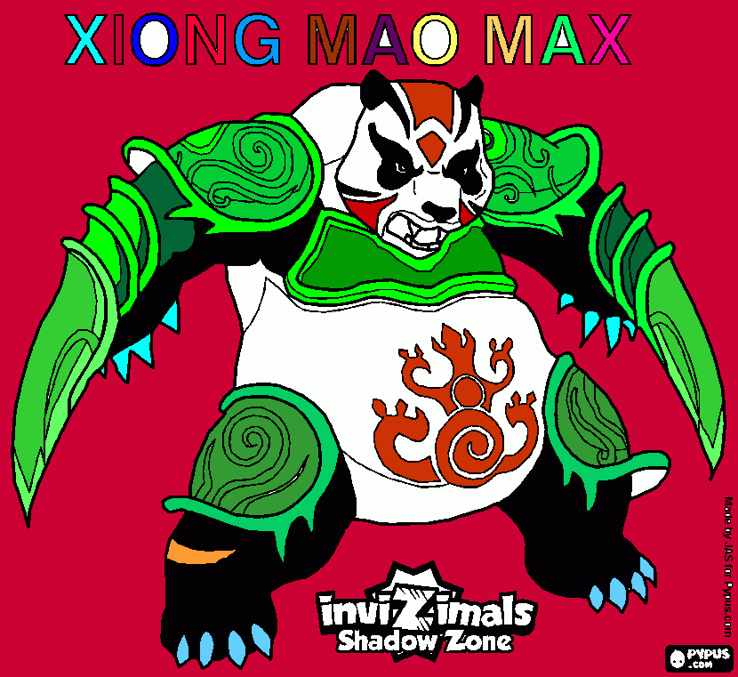 xiong mao max para colorear