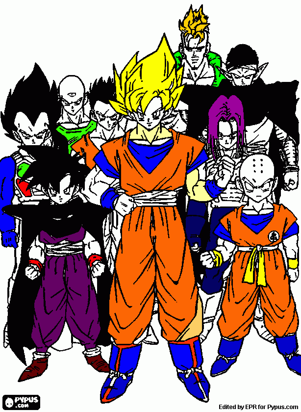 yaco, dibujo de dragon ball para colorear