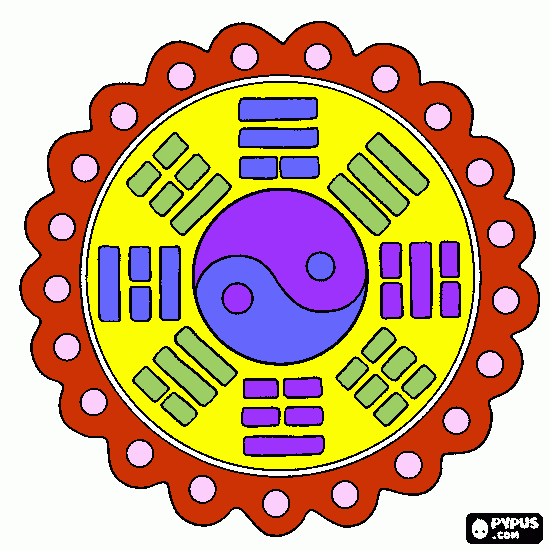 yin yang para colorear