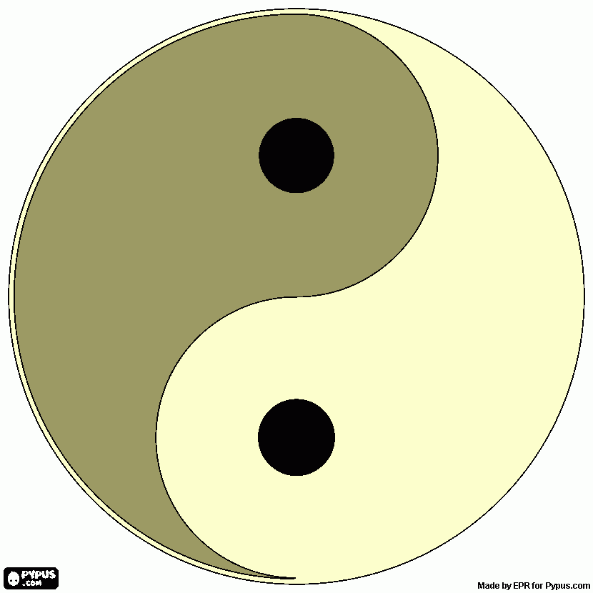 ying yang para colorear