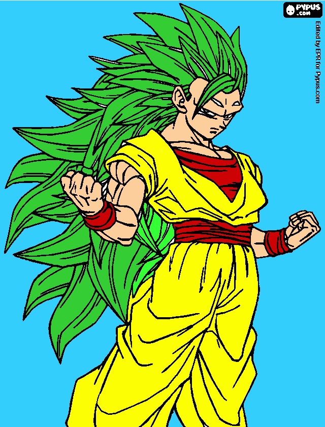 yo dios super sayan verde para colorear