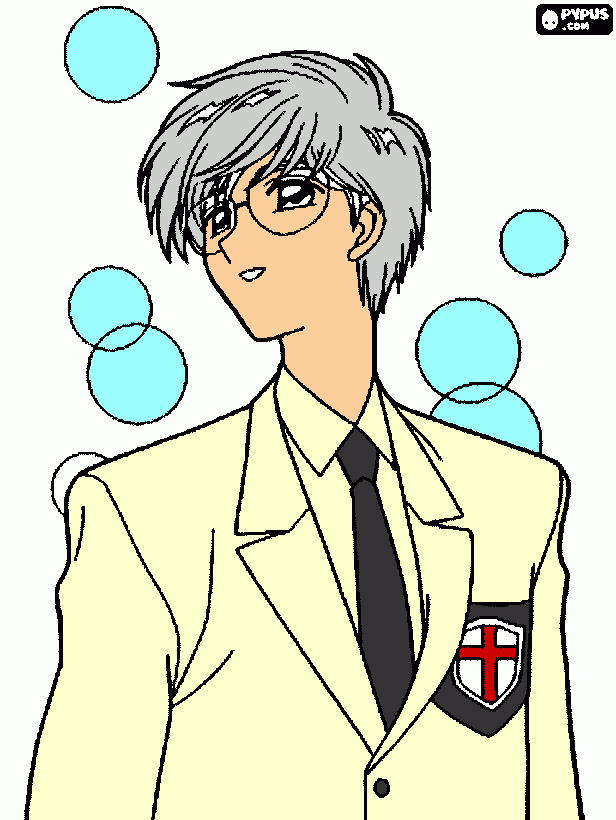 yuquito tsukishiro es el mejor amigo de toya  para colorear