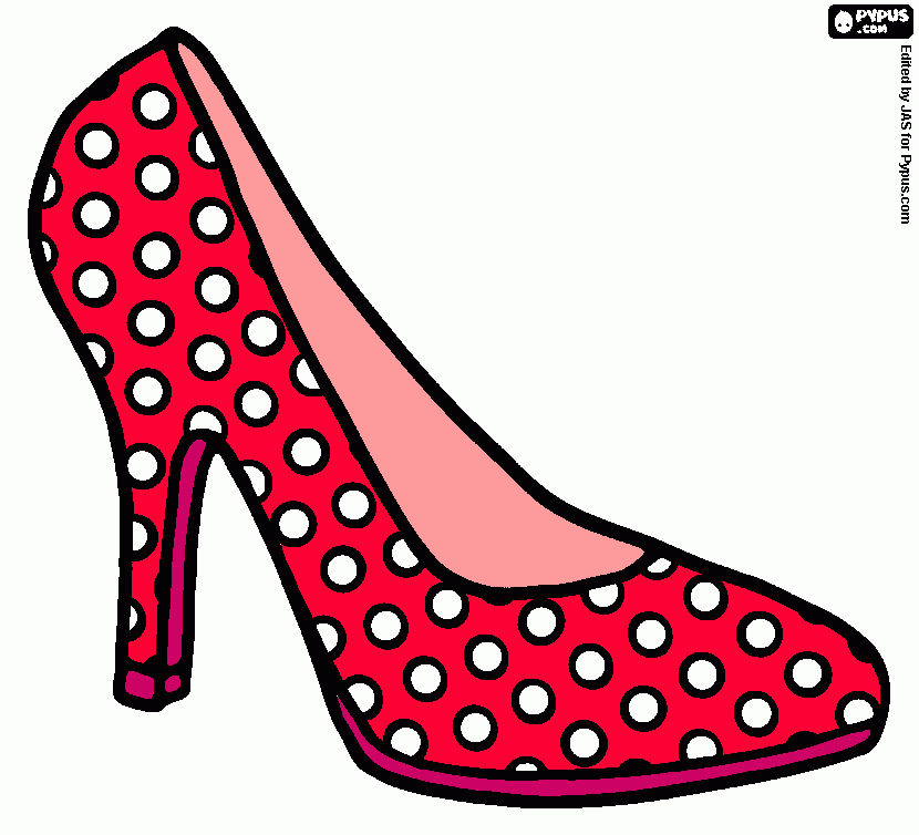 zapato tacon rocio para colorear