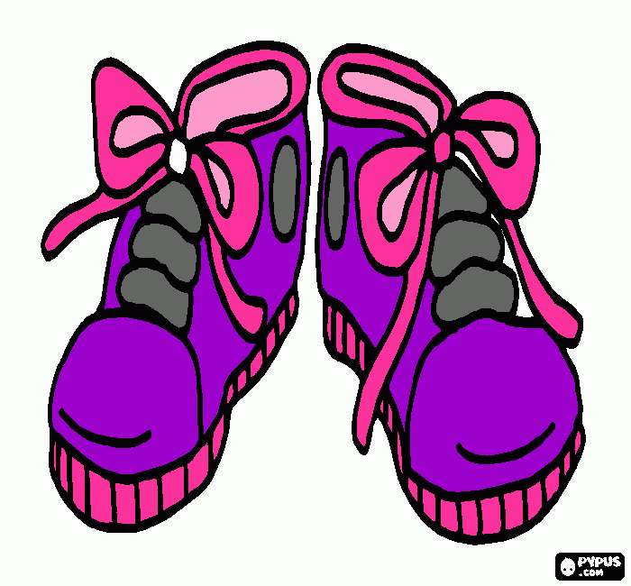zapatos de niña para colorear