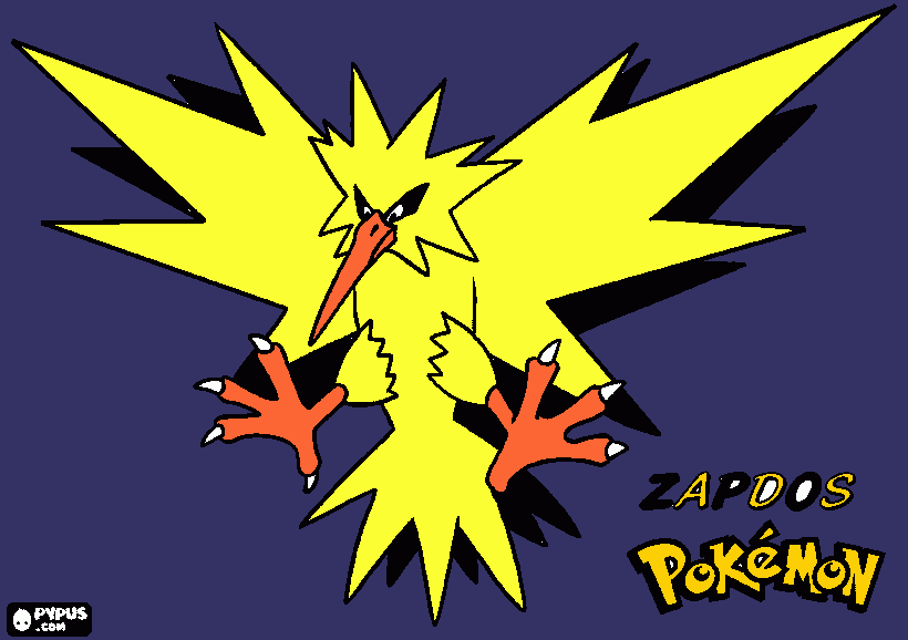 zapdos de pokemon para colorear