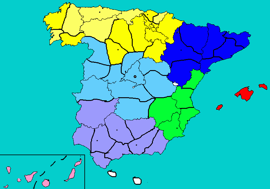 Zonas Comerciales en España para colorear