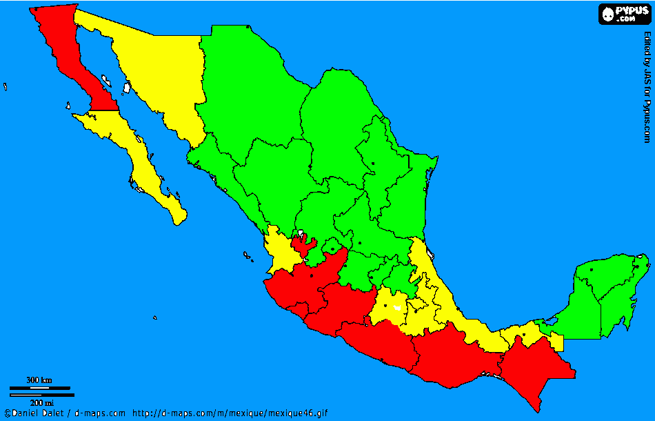 Zonas sísmicas para colorear