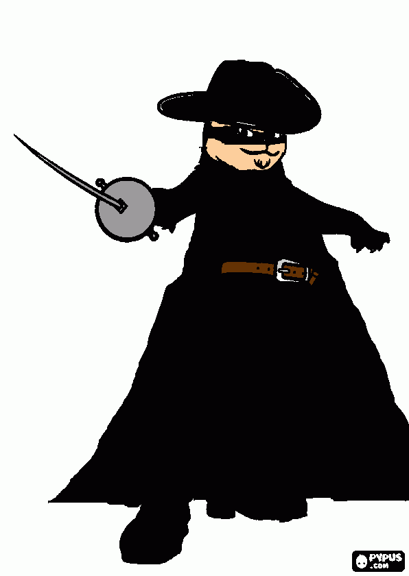 zorro sosteniendo su espada para colorear
