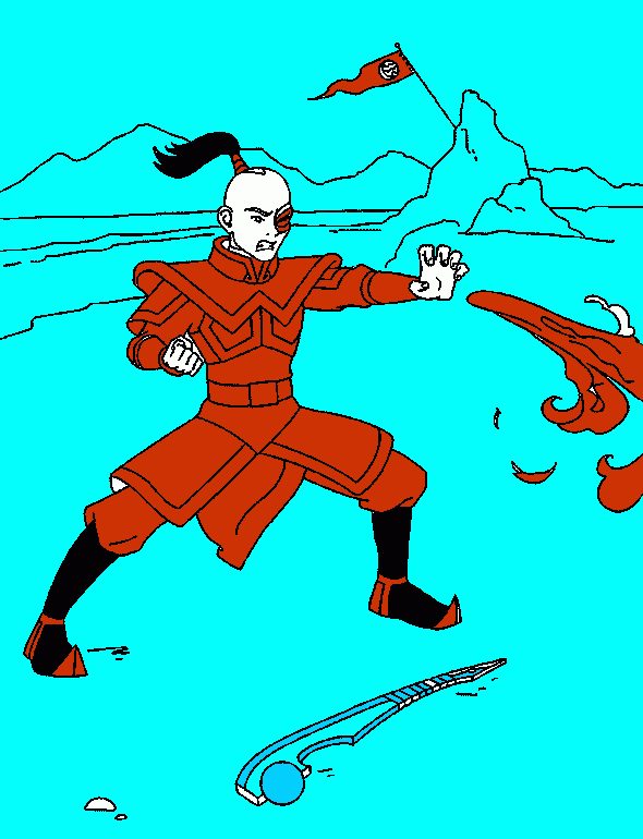 zuko guapo para colorear