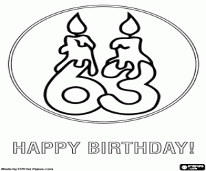 Colorear Un 6 y un 3 para el cumpleaños