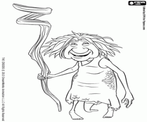 Colorear Abu, la suegra de Grug de Los Croods
