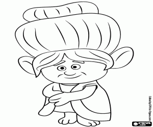 Colorear Abuela Rosiepuff, la vieja troll