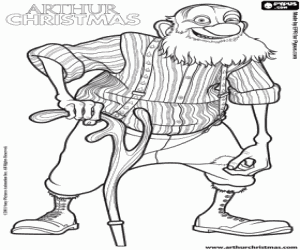 Colorear El abuelo de Arthur Christmas