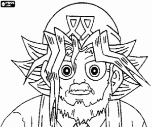 Colorear El abuelo de Yugi, Solomon Muto