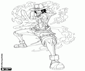 Colorear  Ace, puño de fuego de One Piece