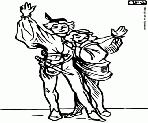 Colorear Los actores de teatro