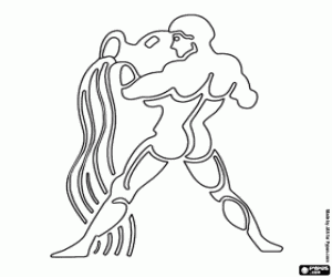 Colorear Acuario, signo del horóscopo