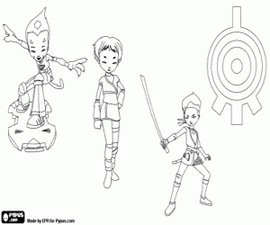 Colorear Aelita con Odd y Ulrich