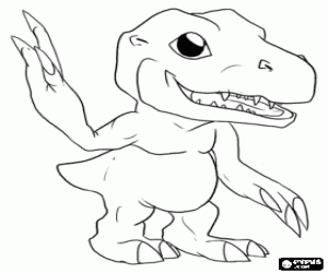 Colorear Agumon, un digimon