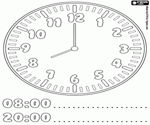 Colorear Ahora son las ocho en punto