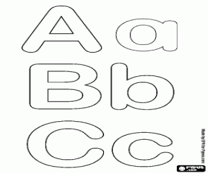 Colorear Alfabeto burbuja,letras A, B, C 