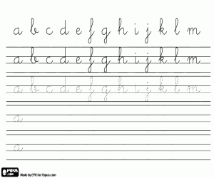 Colorear Alfabeto en minúsculas de A a M