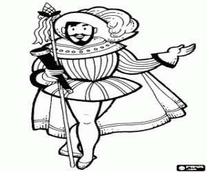 Colorear Almirante con catalejo y lanza