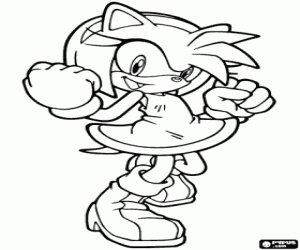 Colorear Amy Rose, una eriza de Sonic