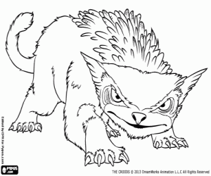 Colorear Un animal de los Croods,Oso Búho
