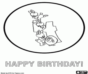 Colorear Animales y el cuarto cumpleaños