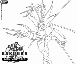 Colorear Aquos Elico, el Bakugan de Mylene