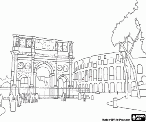 Colorear El arco y el Coliseum de Roma