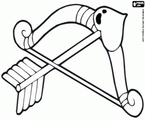 Colorear Arco y flecha de Cupido